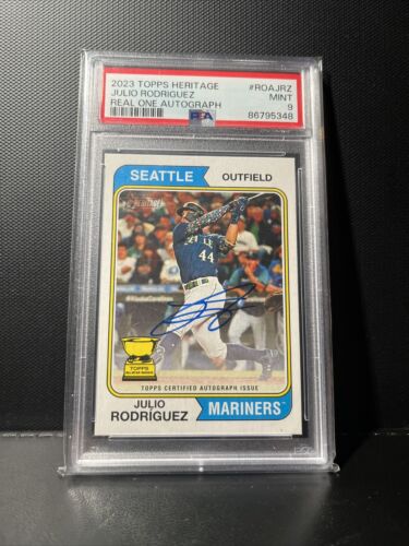 2023 Topps Heritage Julio Rodriguez Real One Auto PSA 9 Mint