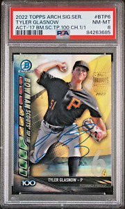 1/1 TYLER GLASNOW 2017 BOWMAN SCOUTS TOP 100 ON CARD AUTO DODGERS PIRATES PSA