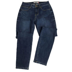 Cabi Womens Jeans Size 2 Blue Curvy Skinny Medium Wash 5-Pocket Distressed Hem