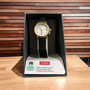 Timex Gold-Tone Leather Watch - Women New W/Box
