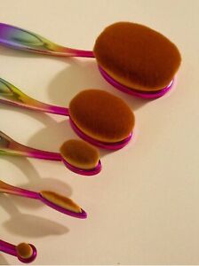 5Pcs Toothbrush Oval Makeup Brushes Set Foundation, Concealer, BB cream, Powder