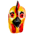 Vintage Halloween Mask Plastic Chicken Bird Rooster Big Eyes 1960s 70s Costume