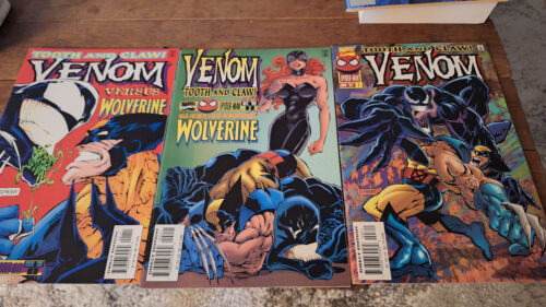Venom Tooth and Claw Comic Set 1-2-3 Lot Venom vs Wolverine Carnage Symbiote