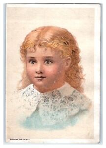 Blond girl with Lace, Kutzner's Tolu Cough Mixture PA Victorian Trade Card *VT34