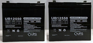 UPG 12V 55Ah Battery for Quantum QG Edge 2.0 Power Chair NF55 - 2 Pack