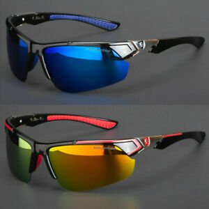 New Men Polarized Sunglasses Sport Wrap Around HD Mirror Driving Eyewear Glasses