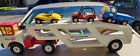 Mighty Tonka Car Carrier Red White Double Truck Vintage 1970 - Pressed Steel