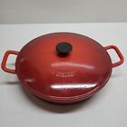 Le Creuset Vintage Red Round Cast Iron Shallow Braiser Made in France