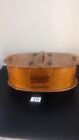 Vintage oval wood bentwood double lid sewing box 14 x 9 x 4.5 
