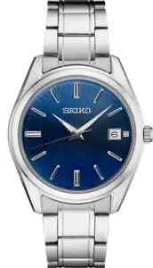 Seiko Essentials Quartz Blue Dial Stainless Steel Men's Watch SUR309