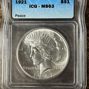 New Listing1921 Silver Peace Dollar MS62