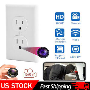 WifI Wall AC Outlet Camera 1080P HD IP Home Security Camera Audio Video Recorder