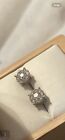 1 Carat Natural Diamond Halo Cluster 14k Solid White Gold Earrings