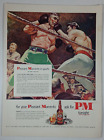 1950's Pleasant Moments Whiskey Boxing Sullivan Corbett Colorful Vtg Print Ad