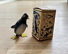 Vintage Antique Tin Lithograph Wind Up Toy Penguin Vintage Bird Japan w/ Key Box