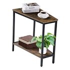 Wedge End Table - Narrow Triangle End Table - Recliner Table with Storage -