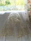 Belgian 1800s Antique Princess Lace Shawl Flower and Leaf Apricot Tulle Rare