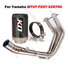 Motorcycle Exhaust Pipe Slip On Front Header For Yamaha MT-07 FZ07 XSR700 YZF R7