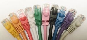 Cat6 550MHz patch cable booted 6in 1ft 1.5ft 2ft 3ft 5ft 7ft 10ft Lot of 1,5,10