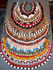 Great Lot  40  Vintage Old Plastic  Single Strand  Beaded Necklaces