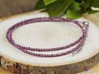 GARNET Crystal Necklace, Choker - Faceted Seed Beads - Dainty Jewelry, E1580