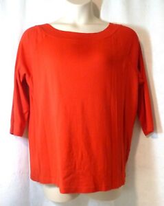Jones New York Red 3/4 Sleeve Knit Top Size 2X