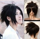 Men Uchiha Sasuke Wig Black Short Layered Synthetic Hair Cosplay Wigs