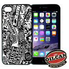 B&W STICKER BOMBING Iphone compatible cover, fits the Iphone 5s 5 black plastic