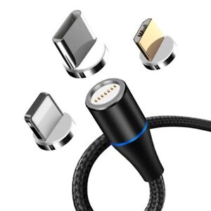 5-PACK (6.6 FT) 3 in 1 Magnetic Fast Charging USB Cable Charger Type-C Micro IOS