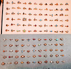 125 Dime Store Rhinestone RINGS Lot Old Stock with NO Missing Stones AS-IS