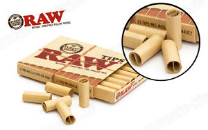 2 RAW PRE ROLLED TIPS Natural Prerolled for Cigarette Filter Rolling Paper NIB