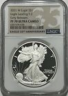2021 W $1 T-2 NGC PF70 EARLY RELEASES ULTRA CAMEO PROOF SILVER EAGLE LANDING ER