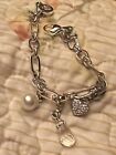 Authentic Origami Owl Silver Custom Deco Chain Bracelet With 3 Charms