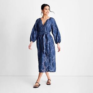 Women's Puff Sleeve Belted Midi Dress - Future Collective with Jenny K. Lopez