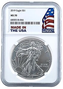 2019 1oz Silver American Eagle NGC MS70 - Made In The USA Holder