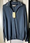 Cashmere Blend Made In Italy Men’s Size XL Blue Full Zip Sweater Cardigan