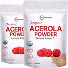 Pure USDA Organic Acerola Cherry Powder, Natural and Organic Vitamin C(2pk 8oz)