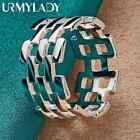 URMYLADY 925 Sterling Silver Weave Hollow 7-10# Ring For Women Charm Jewelry