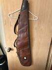 Vintage Brown Faux Leather Kolpin 44” scoped Rifle Gun Soft Bag Carry Case
