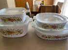 Vintage Corelleware Corning Ware Spice of Life 8 Piece Set dishes and Lids