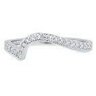 0.16 ct Round Cut Lab Created Diamond Stone 18K White Gold Stackable Band