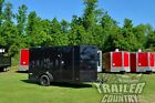 NEW 6x12 6 x 12 V-Nose Enclosed Cargo Trailer w/ RAMP & BLACK OUT PACKAGE