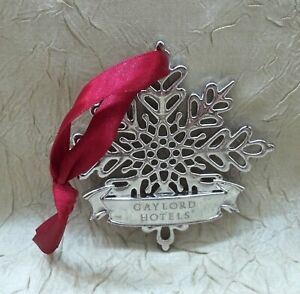 Gaylord Hotels 2021 Silver Plated Snowflake Christmas Holiday Ornament