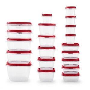 Rubbermaid 40 Piece Food Storage Containers with Vented Lids, Variety Set, Red