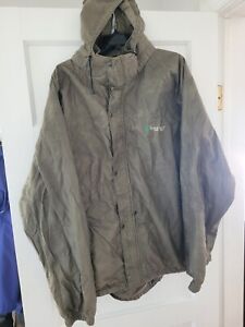 Men's XL/XXL Green Frogg Toggs Lined Hooded Rain Coat Front Zipper And Snaps