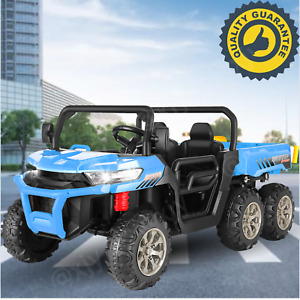 24V 4WD Kids Ride on Dump Truck with Remote Control, 2 Seater Electric Car Toy-