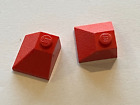 2 x LEGO Red Slope Double Convex ref 3045 / set 6076 7637 305 4031 386 313 770