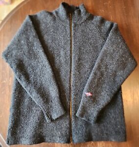 Norskwear Size XL Black 100% Wool Full Zip Sweater Norway Long Sleeve