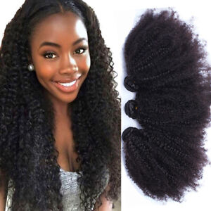 Mongolian Kinky Curly Hair Weft 3Bundles Virgin Afro Human Hair Extension Weaves