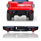 Vijay Steel Rear Bumper W/LED Lights&Red D-Rings For 2020-2024 Jeep Gladiator JT (For: Jeep Gladiator Rubicon)